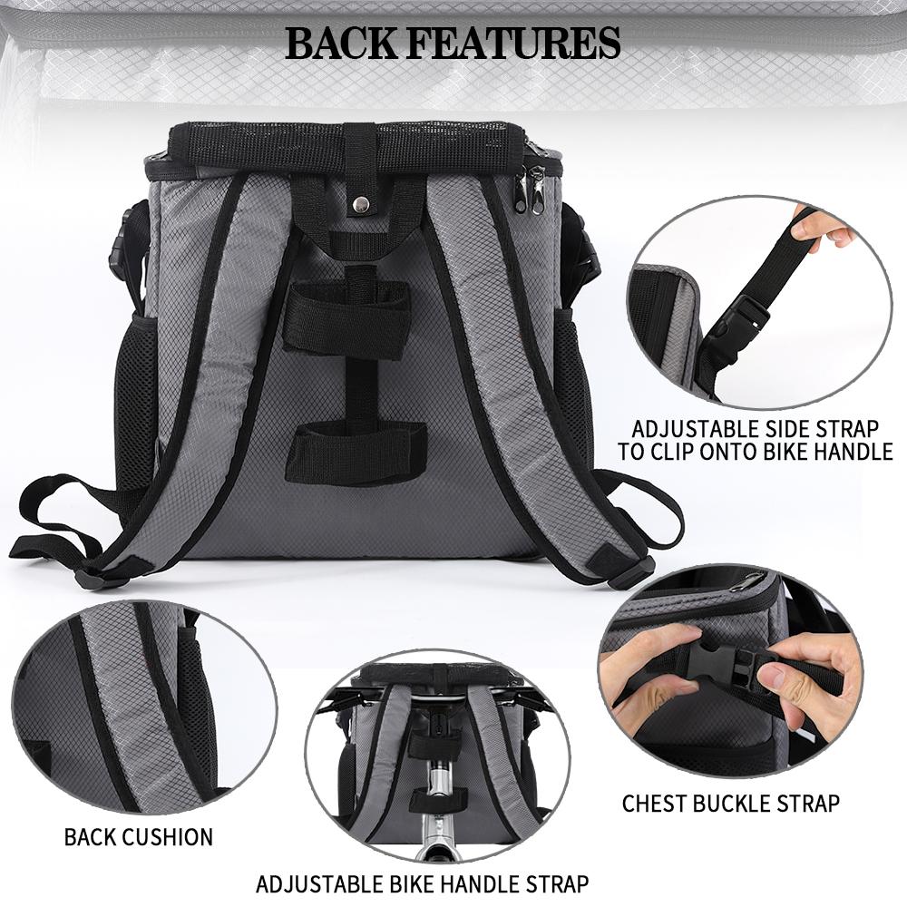 Корзина для перевозки собак на велосипеде, корзина для перевозки собак средних и малых размеров с дышащей сеткой, съемная корзина для перевозки велосипедов, передняя корзина для перевозки велосипедов на руле