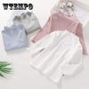 Kids Girl Cotton T-Shirt Long-sleeve Children Turtleneck Bottoming Shirt Tops Clothes