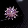 Jewelry Rotating Snowflake Brooch Sparkling Floral Badge Vintage Flower Lapel Pin  Gift