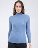 Женская однотонная футболка с Т-образным вырезом и длинным рукавом Regular Fit Sceavy