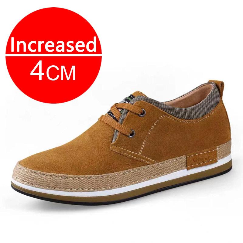 High Quality Men Elevator Shoes Height Increased 8cm Invisible Inner Heightening Shoes Men's Sports Suede Leather Sneakers Shoes