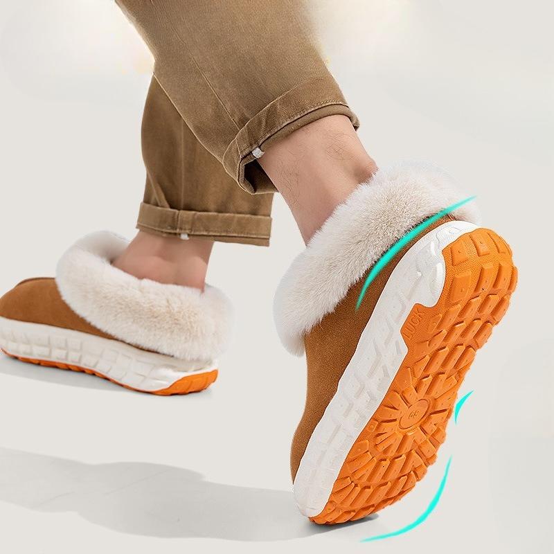 Хлопковые туфли на толстой подошве, домашние нескользящие тапочки-мешки для помещений и теплые плюшевые тапочки носят на улице