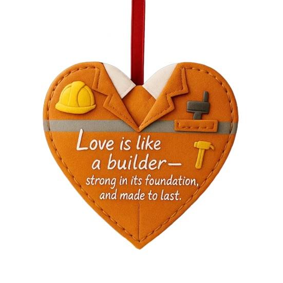 Occupational Love Heart Ornaments Heart Ornament To Honor Chef/Teacher/Builder/Firefighter for Christmas Tree Decor