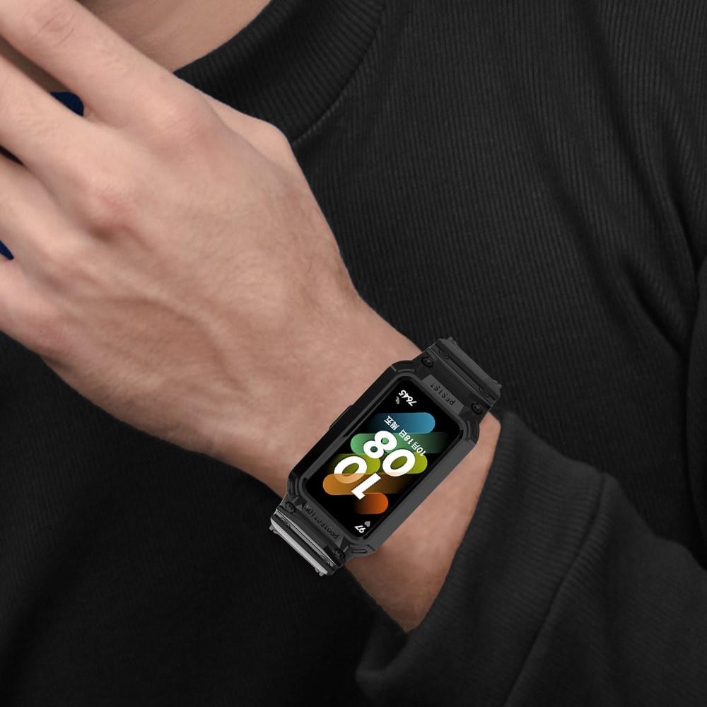 Strap with Case for Huawei Band 6 / Huawei Band 7, Black