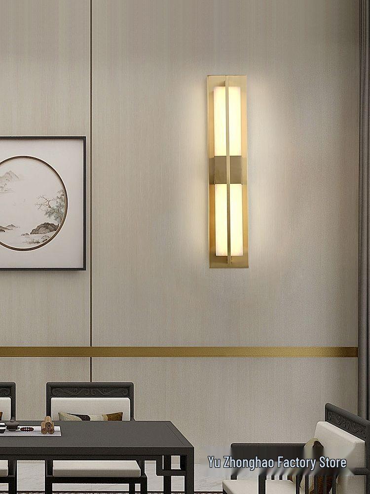 Contemporary Chinese Wall Lamp: Faux Marble Bedside & Staircase Light
