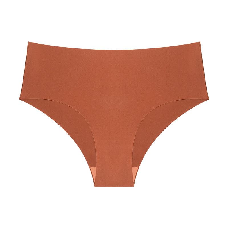 Бесшовное быстросохнущее нижнее белье из ледяного шелка со средней талией для женщин без бедер и живота. Удобные женские трусы для спорта и фитнеса.