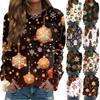 Women's Casual Fashion Christmas Tree Printed Round Neck Long Sleeve Top