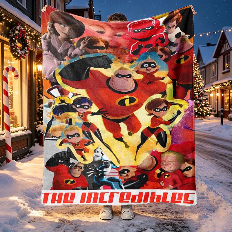 Incredibles Pattern Blanket for Home Decoration, Bed, Sofa, Car Travel, Camping, Suitable for All Seasons, Birthday Christmas Gift