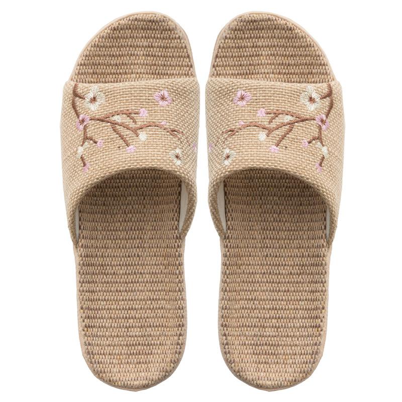 Summer Women Beach Slippers Comfortable Linen Flip Flop Female Non-slip Hemp Slides Ladies Home Casual Shoes Sandals