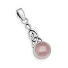 Natural Rose Quartz 10mm Round Gemstone Celtic Knot Triquetra Pendant 925 Sterling Silver Pendant For Women & Girls