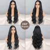 LISI HAIR Женский натуральный черный волнистый парик без челки, синтетическое волокно, натуральный волнистый парик спереди, косплей, повседневная одежда