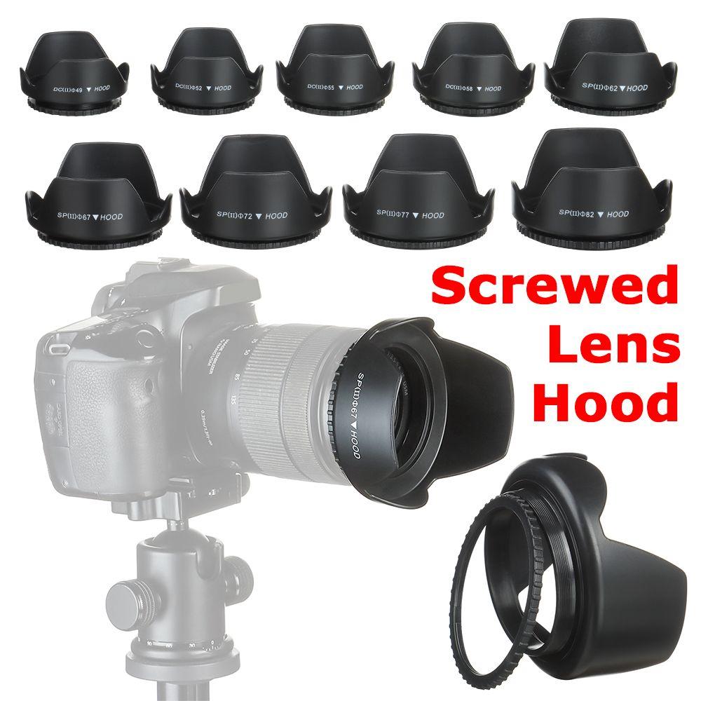 Practical Universal Camera Anti-Glare Cover Screwed Lens Hood Sunshade Protective Shield