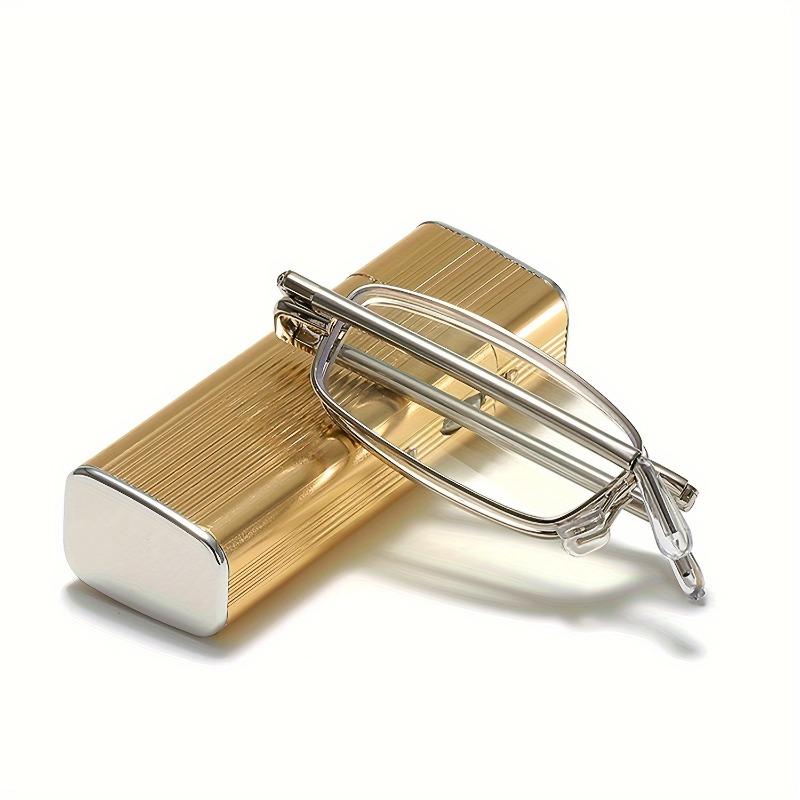 1pc Metal Retro Comfortable Reading Glasses Foldable and Retractable Design Exquisite Compact and Practica