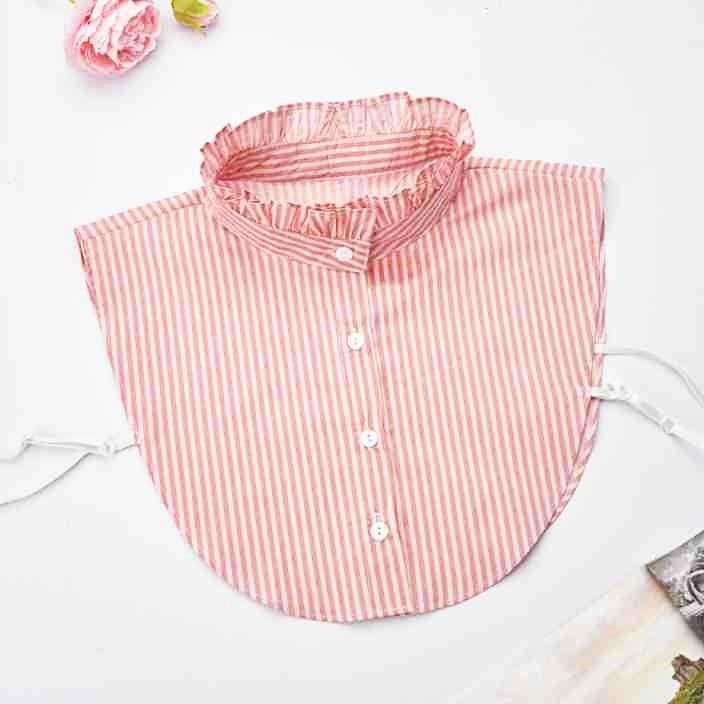 Stand Striped Half-Shirt False Collar for Women's Shirt Blouse Tops Removable Detachable Collars Women Fuax Cols