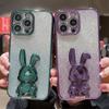 Сияющий блестящий 3d чехол для телефона с кроликом для Iphone 14pro Max 13 12 11 Pro Max 14 Plus 11, противоударный мягкий чехол-бампер, задняя крышка