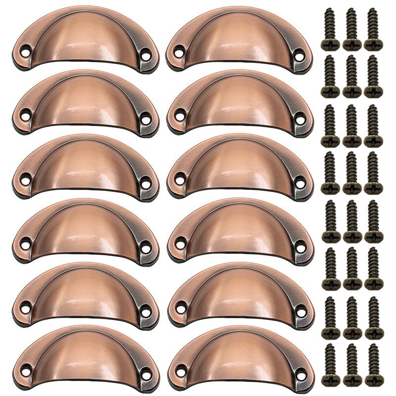 Antique Bronze Semi-Circular Handle for Cabinets: Punch-Free, Classic Design for Kitchen, Shoe, or Medicine Cabinets