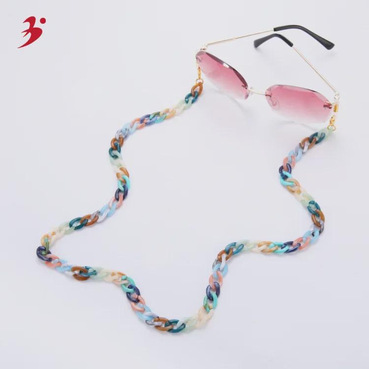 Европейская и американская разноцветная акриловая цепочка для очков - модная и универсальная