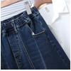 Dimanaf 2025 Летние эластичные джинсовые юбки больших размеров Женская мода Свободная А-силуэта Юбка с высокой талией Винтаж