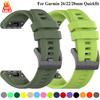 26mm 22mm 20mm QuickFit Silicone Strap For Garmin Fenix 8/Tactix 8/Enduro3/Fenix E 7X Bracelet Wristband Forerunner 965/955 Band