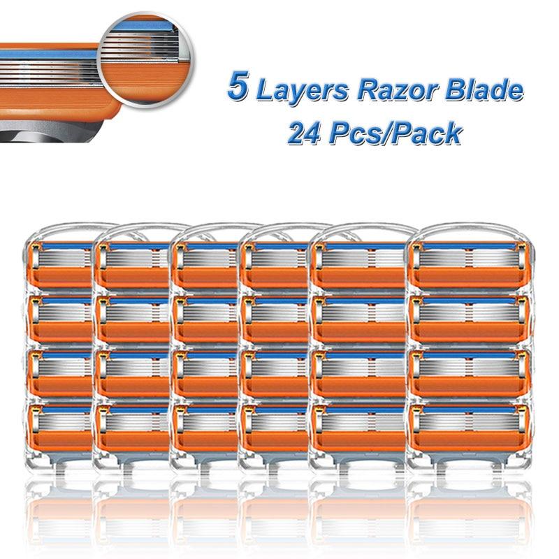 Сменные лезвия для бритвы из 5 слоев | Ручные бритвенные головки из нержавеющей стали для мужчин