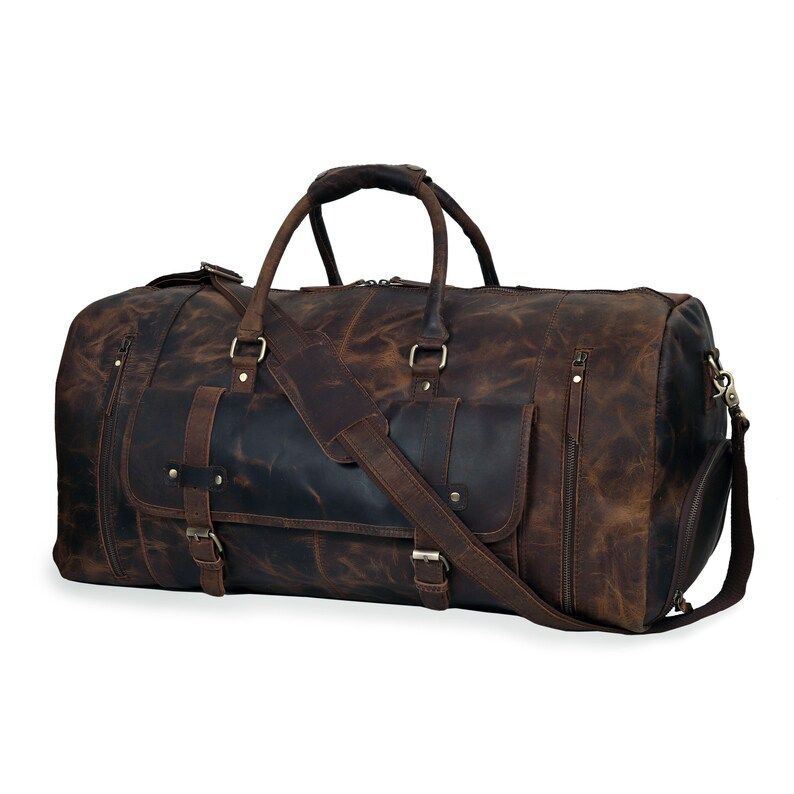 Mens&Womens Travel Bag, Full Grain Leather Duffel Bag, Personalisation Weekend Luggage Bag,Unique Christmas Gifts,Carry-on Bag