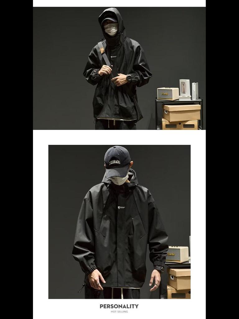 Мужская свободная куртка для альпинизма с капюшоном: Японская мода, американская повседневная мода, весна/осень
