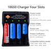 18650 Аккумулятор USB-зарядное устройство 4 слота Литий-ионный аккумулятор 3,7 В Защита от перезаряда с 4 шт. 18650
