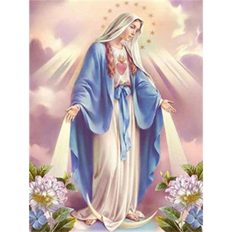 DIY Diamond Painting The Virgin Mary Cross Stitch Kit Mosaic Art Diamond Painting Full Circle Diamond Home Decoration