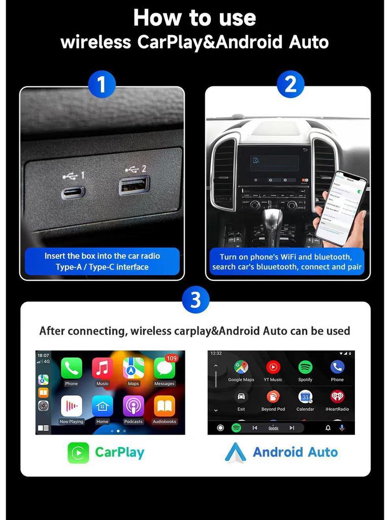 Новый проводной и беспроводной CarPlay и Android Auto Box: Бесперебойная связь в автомобиле