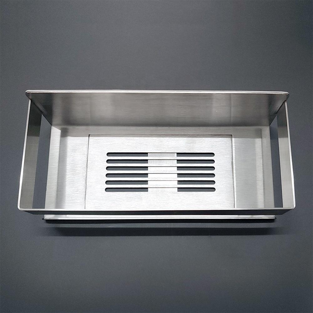 Hotel Bathroom No Drilling Stainless Steel Shower Storage Shelves, Adhesive Removable Large Capacity Wall Mount Bath Organizer
