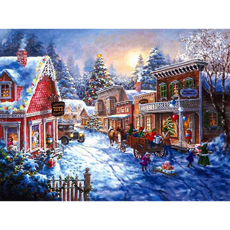 5D Diy Diamond Painting Cartoon Christmas Santa Gift Cross Stitch Kits Full Drill Embroidery Mosaic Art Picture Of Rhinestones