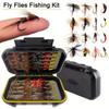 84Pcs/Box Fly Fishing Flies Kit Fly Assortment Trout Bass Fishing with Fly Box, with Dry/Wet Flies, Nymphs, Streamers