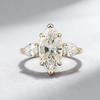 Кольцо с бриллиантом огранки маркиз от Xian Can Jewelry: Стерлинговое серебро 925 пробы, Золото-Белый, Европейско-Американский Свадебный Стиль