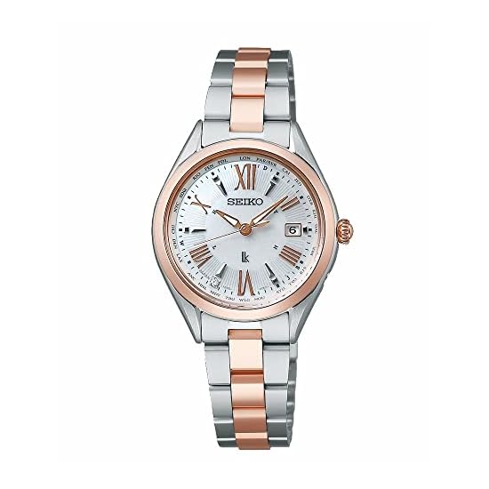 [SEIKO WATCH] LUKIA Lady collection Renewal Models Solar Radio Wave SSQV104 Silver & Pink Gold White