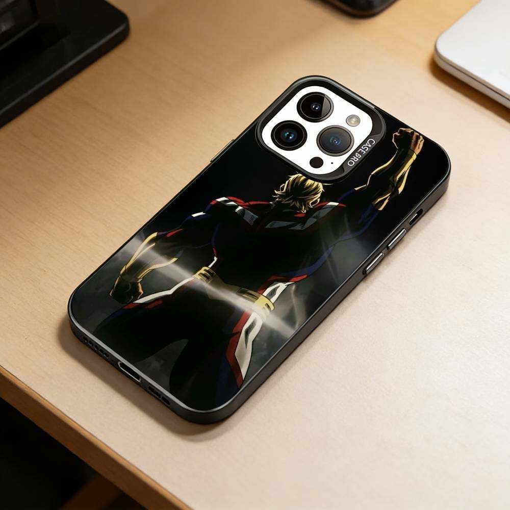Toshinori Yagi All Might MHA Phone Case For iPhone 17,16,15,14,13,12,11 Plus,Pro Max,XS,Colorful Silver Black Cover