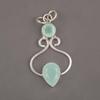 Украшения ручной работы из драгоценных камней Aqua Chalcedony, кулон из стерлингового серебра 925 пробы, уникальный дизайн, для женщин