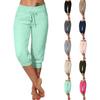 Женские брюки 3/4 длины капри леггинсы эластичный пояс спортивные штаны тренировочные штаны беговые джоггеры