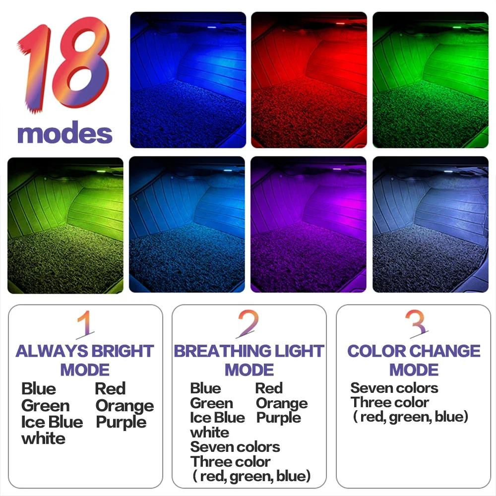 2X For VW Tiguan MK1 MK2 Touareg 7L 7P CR Sharan 7M 7N UP LED Car Footwell Light Decoration Atmosphere Lamp Interior Accessories