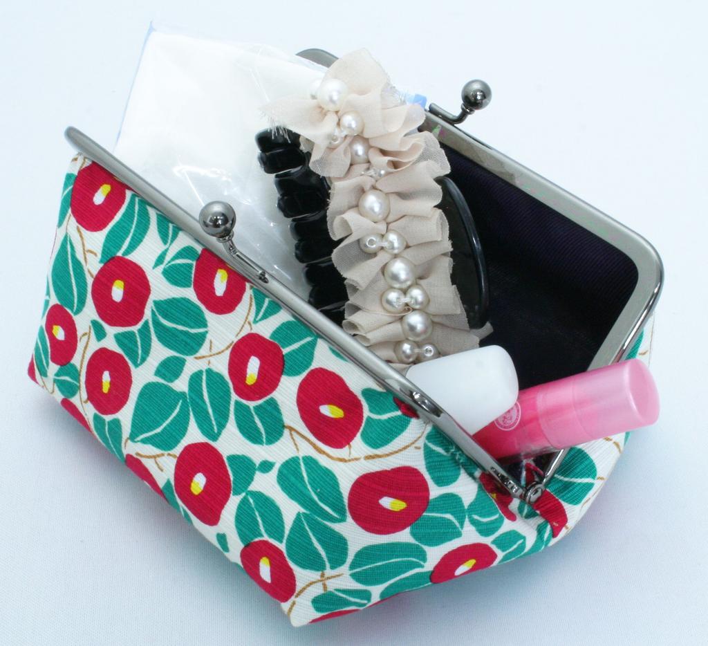 Made In Cotton Cosmetic Yumeji Camellia Design Kyosuke, Japan, 100% Pouch,