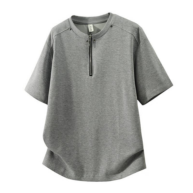 Men's 2026 Summer Ice Silk Quick-Dry Short-Sleeve T-shirt – Round Neck Polo Style