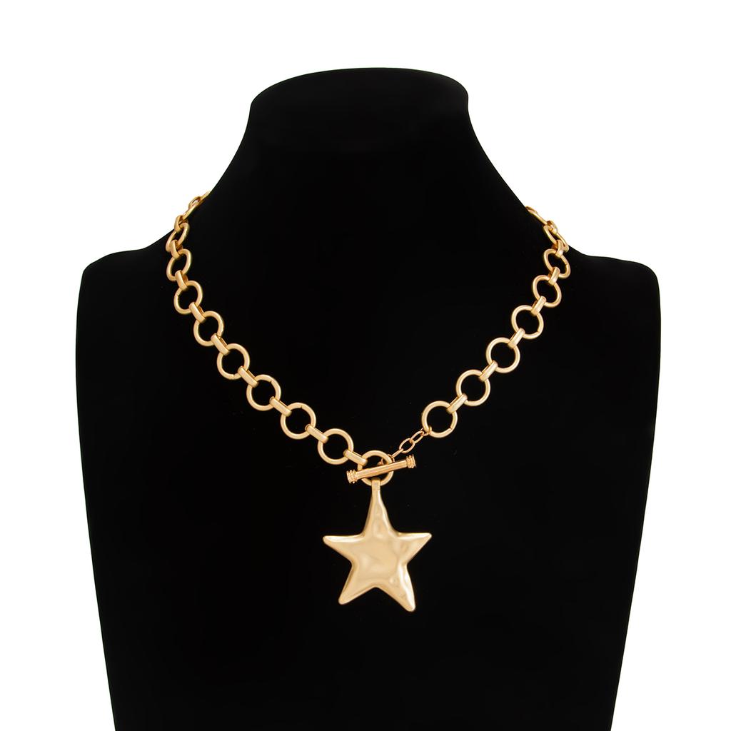 Ingemark Hip-Hop Punk Star Metal Pendant Chokers Necklace Women Trendy Simple OT Buckle Thick Neck Chain 2026 New Jewelry Gift