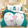 3D пододеяльник на День святого Валентина, 2/3 предмета, комплект постельного белья «Романтическая любовь», кровать King/Queen, полный размер, роскошный пододеяльник, чехол для влюбленной пары