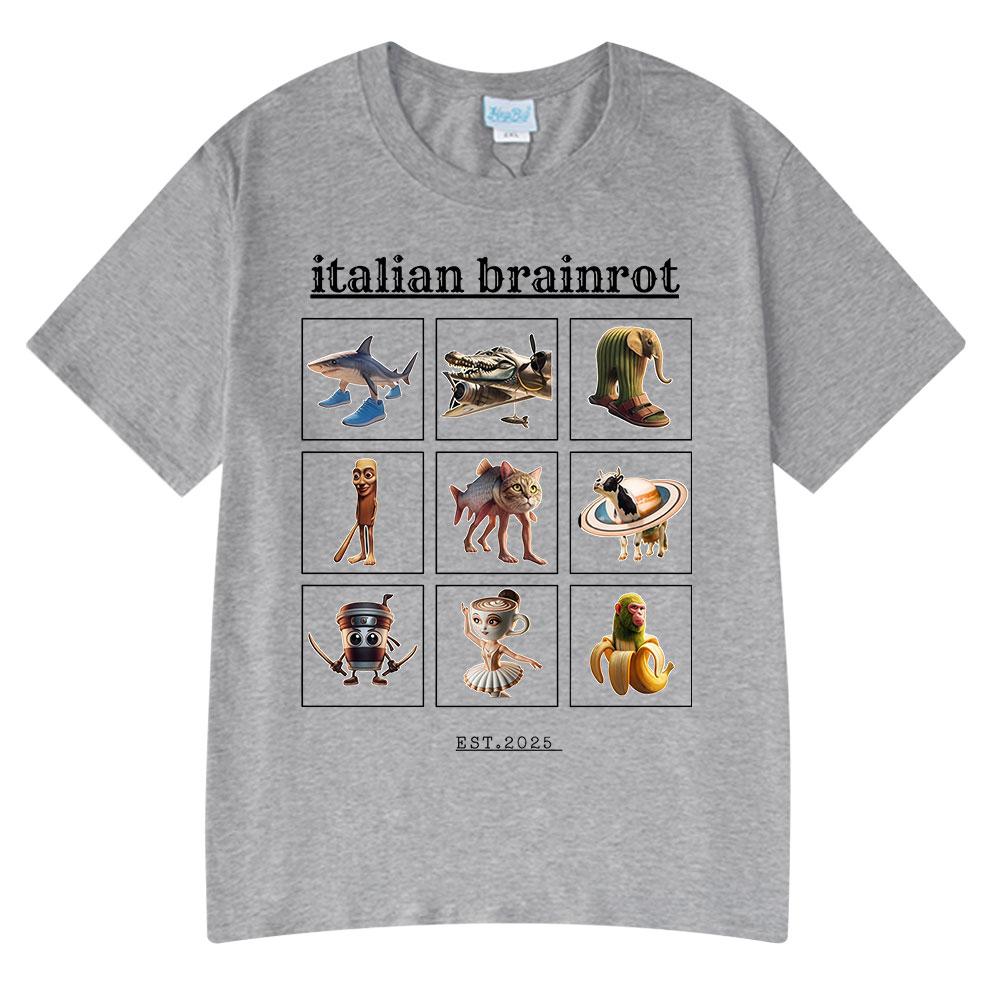Итальянский Маразм Смешная Футболка с Мемом Тралалеро Тралала Тунг Тунг Тунг Сахур Бомбардиро Крокодило Лирили Ларила Мужские Женские Футболки