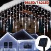 Solar-Powered LED Icicle Christmas String Lights for Outdoor Courtyard Decoration