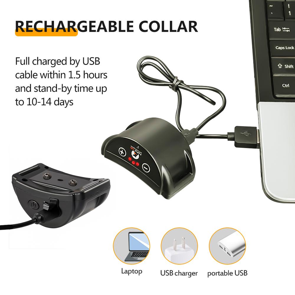 No Shock Anti Bark Collar Vibration Training Collar Rechargeable No Static Shock Bark Collar Dog Control Waterproof Dog Device