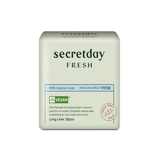 Органические веганские гигиенические салфетки Secretday Fresh 6 видов, выберите 1 (длинные ежедневные прокладки/маленькие/средние/большие/супердлинные ночные/пригодные для ношения ночью)