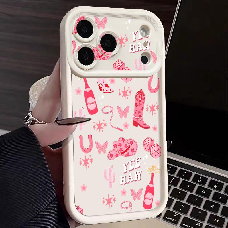 Pink High Heels Pattern Phone Case For iPhone 17 Pro Max Funda iPhone 16 Pro Max 15 14 13 12 11 16e Air TPU Silicone Soft Cover