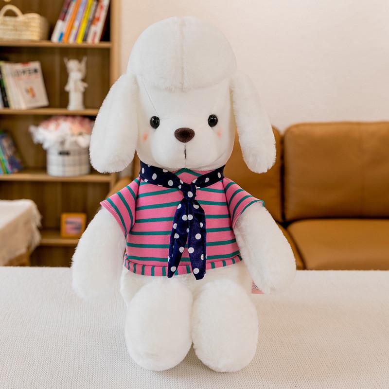 White Dog Cartoon Animal Stuffed Plush Toy Scarf Doll Children Birthday Gifts