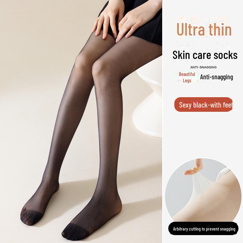 Женские прочные прозрачные колготки большого размера с открытым носком и защитой от зацепов — летний стиль, без заниженной резинки, телесного цвета.