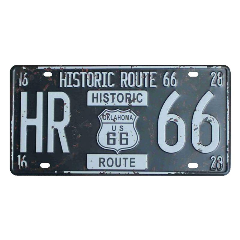Жестяная табличка Route 66 для декора дома, спальни или бара